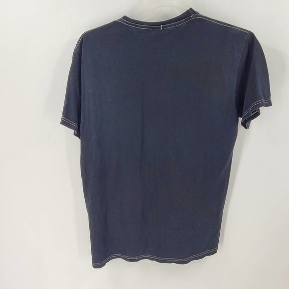 Men M Black Short Sleeve Round Neckline T-Shirt - Picture 3 of 3